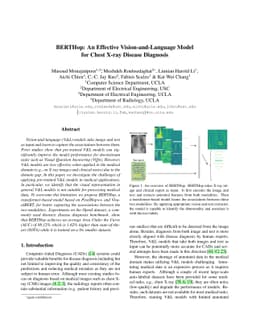 BERTHop: An Effective Vision-and-Language Model for Chest X-ray Disease
  Diagnosis