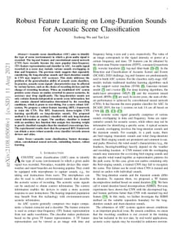 Robust Feature Learning on Long-Duration Sounds for Acoustic Scene
  Classification