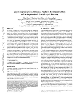 Learning Deep Multimodal Feature Representation with Asymmetric
  Multi-layer Fusion