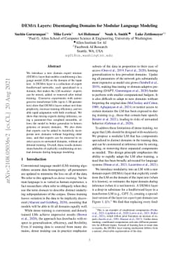 DEMix Layers: Disentangling Domains for Modular Language Modeling