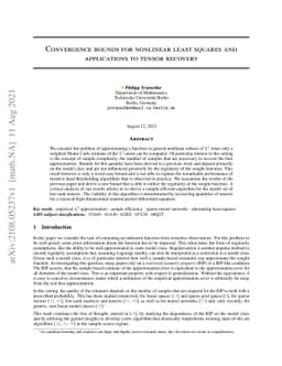 Convergence bounds for nonlinear least squares and applications to
  tensor recovery