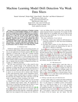 Machine Learning Model Drift Detection Via Weak Data Slices