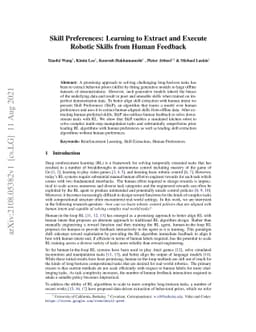 Skill Preferences: Learning to Extract and Execute Robotic Skills from
  Human Feedback