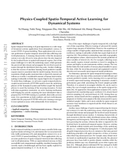 Physics-Coupled Spatio-Temporal Active Learning for Dynamical Systems