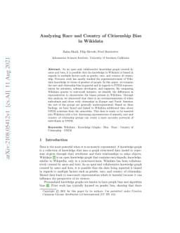 Analyzing Race and Country of Citizenship Bias in Wikidata