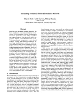Extracting Semantics from Maintenance Records