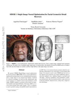SIDER: Single-Image Neural Optimization for Facial Geometric Detail
  Recovery