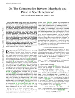 On The Compensation Between Magnitude and Phase in Speech Separation