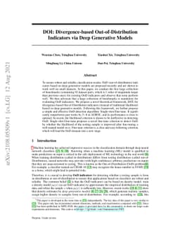 DOI: Divergence-based Out-of-Distribution Indicators via Deep Generative
  Models