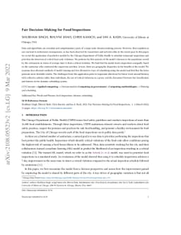Fair Decision-Making for Food Inspections
