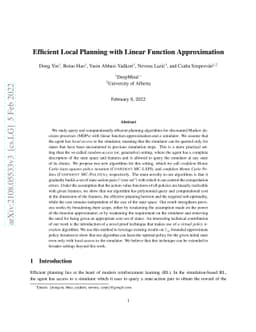Efficient Local Planning with Linear Function Approximation