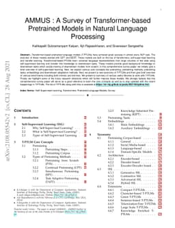 AMMUS : A Survey of Transformer-based Pretrained Models in Natural
  Language Processing