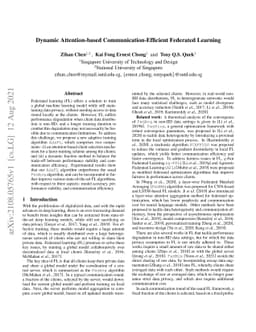 Dynamic Attention-based Communication-Efficient Federated Learning