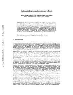 Reimagining an autonomous vehicle
