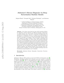 Alzheimer's Disease Diagnosis via Deep Factorization Machine Models