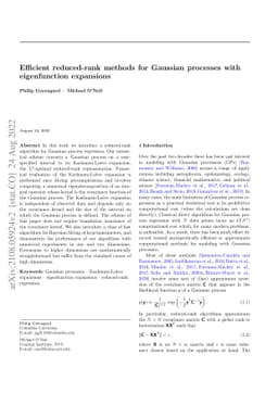 Efficient reduced-rank methods for Gaussian processes with eigenfunction
  expansions