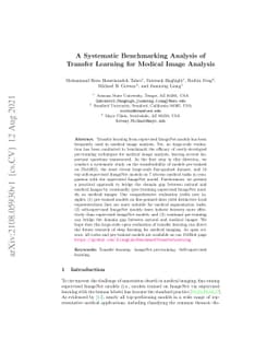 A Systematic Benchmarking Analysis of Transfer Learning for Medical
  Image Analysis
