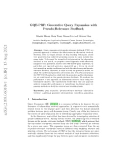 GQE-PRF: Generative Query Expansion with Pseudo-Relevance Feedback