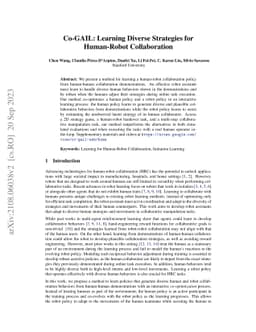Co-GAIL: Learning Diverse Strategies for Human-Robot Collaboration