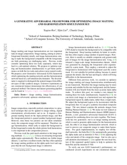 A Generative Adversarial Framework for Optimizing Image Matting and
  Harmonization Simultaneously