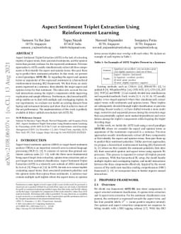 Aspect Sentiment Triplet Extraction Using Reinforcement Learning