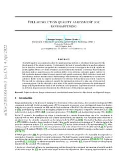 Full-resolution quality assessment for pansharpening