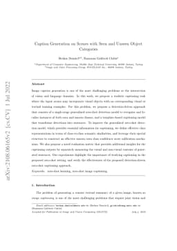 Caption Generation on Scenes with Seen and Unseen Object Categories