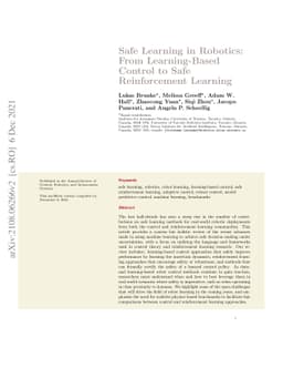 Safe Learning in Robotics: From Learning-Based Control to Safe
  Reinforcement Learning