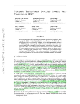 Towards Structured Dynamic Sparse Pre-Training of BERT