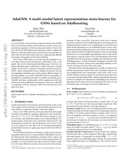 AdaGNN: A multi-modal latent representation meta-learner for GNNs based
  on AdaBoosting