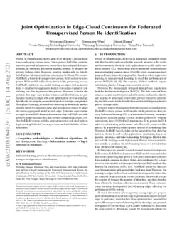 Joint Optimization in Edge-Cloud Continuum for Federated Unsupervised
  Person Re-identification