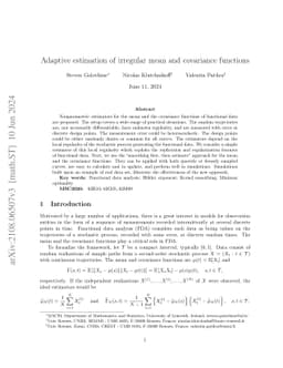 Adaptive estimation of irregular mean and covariance functions