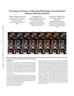 Focusing on Persons: Colorizing Old Images Learning from Modern
  Historical Movies