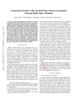 Constrained Iterative LQG for Real-Time Chance-Constrained Gaussian
  Belief Space Planning
