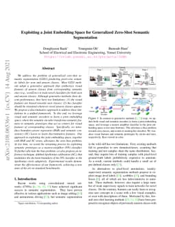 Exploiting a Joint Embedding Space for Generalized Zero-Shot Semantic
  Segmentation