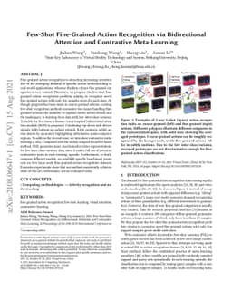Few-Shot Fine-Grained Action Recognition via Bidirectional Attention and
  Contrastive Meta-Learning