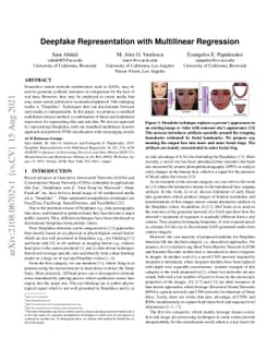 Deepfake Representation with Multilinear Regression