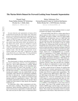 The Marine Debris Dataset for Forward-Looking Sonar Semantic
  Segmentation