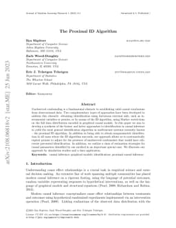 The Proximal ID Algorithm