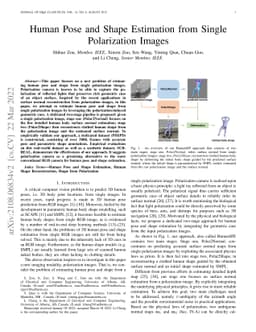 Human Pose and Shape Estimation from Single Polarization Images