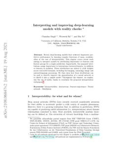 Interpreting and improving deep-learning models with reality checks
