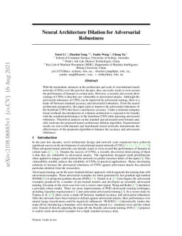 Neural Architecture Dilation for Adversarial Robustness