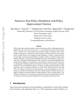 Neural-to-Tree Policy Distillation with Policy Improvement Criterion