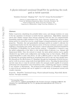 A physics-informed variational DeepONet for predicting the crack path in
  brittle materials