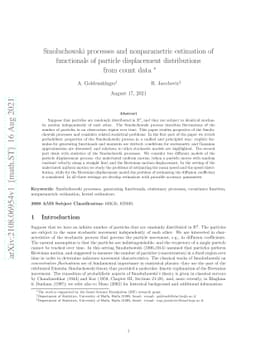 Smoluchowski processes and nonparametric estimation of functionals of
  particle displacement distributions from count data