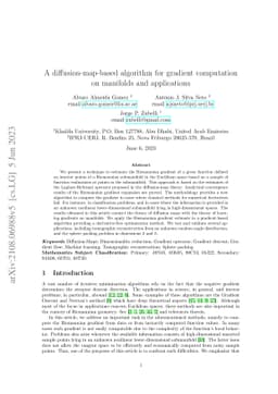 A diffusion-map-based algorithm for gradient computation on manifolds
  and applications