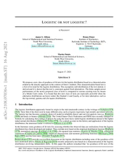 Logistic or not logistic?