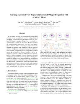 Learning Canonical View Representation for 3D Shape Recognition with
  Arbitrary Views