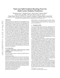 Task-wise Split Gradient Boosting Trees for Multi-center Diabetes
  Prediction