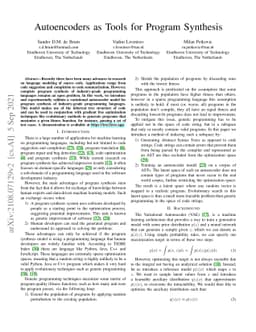 Autoencoders as Tools for Program Synthesis